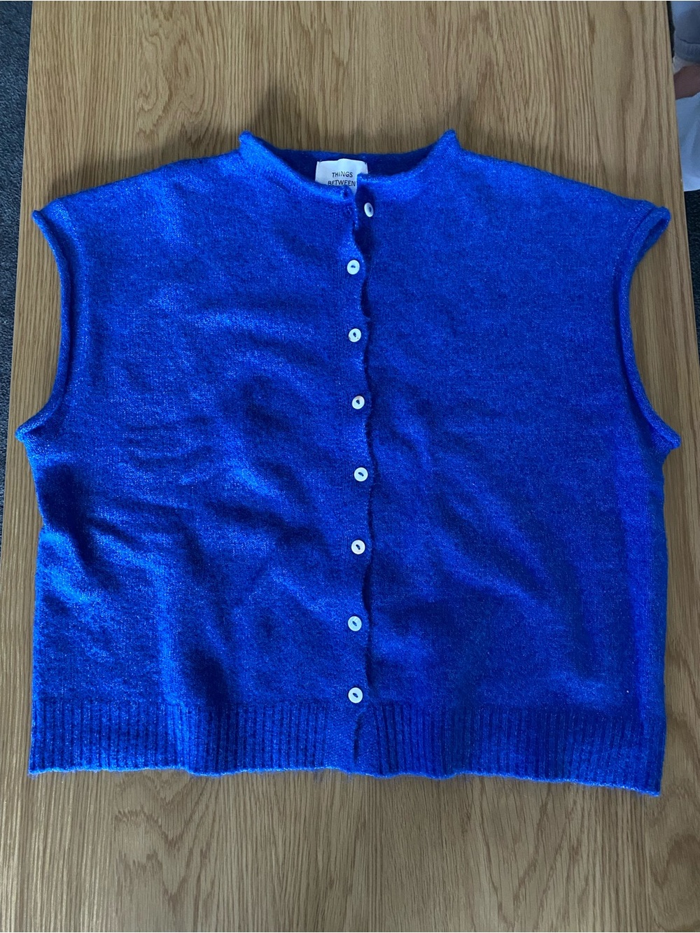 Blue Button-Front Sleeveless Sweater vest - Things Between brand